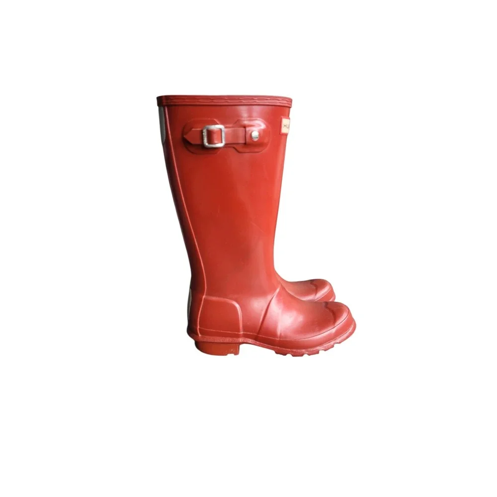 HUNTER Original Red Rain Pull On Boots UK 13 US 1B/2G Unisex